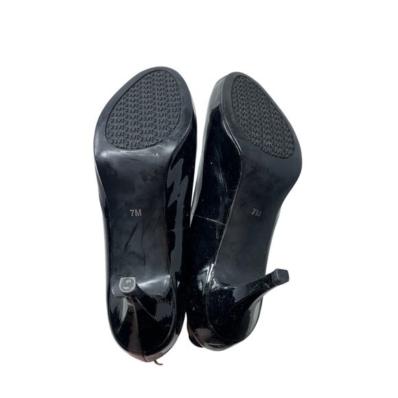 Michael Michael Kors Patent Leather Peep Toe Pumps - Picture 7 of 11